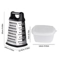 thumbnail image 3 of rallador de caja Rallador de caja de cuatro lados con contenedor Cortador de vegetales de 9 pulgadas para vegetales, limón, ajo, 3 of 3