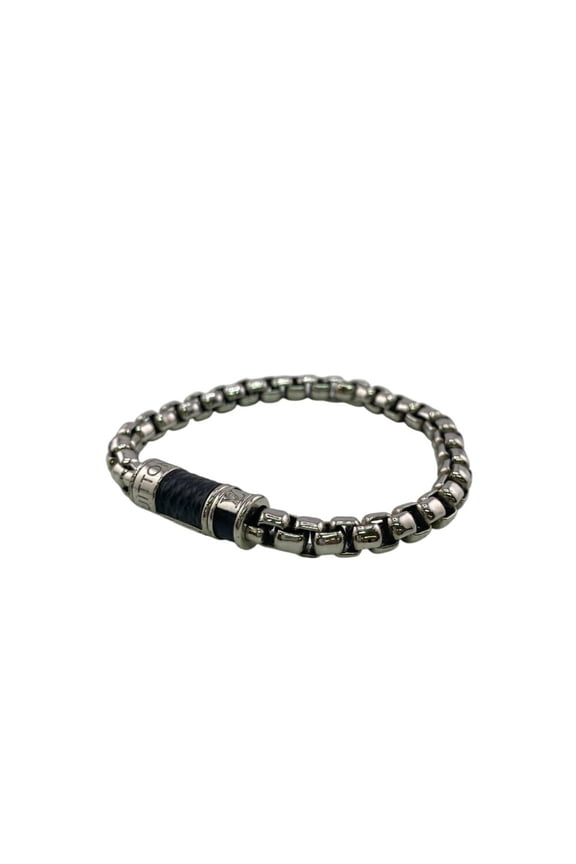 Pre-Owned LOUIS VUITTON M62592 Monogram Eclipse Chain Bracelet in Silver for Men (Good)