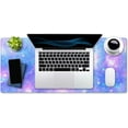 thumbnail image 4 of Desk Mat,Large Mouse Pad 35.4" x 15.7" XXL Extended Gaming Mouse Pad Mat with Non-Slip Base Stitched Edge Mousepad for Computer,Office,Keyboard and Laptop - Pink and Blue Magical Galaxy Star, 4 of 6