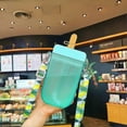 thumbnail image 5 of Cute Kids Water Bottles With Straws, Creative Ice Cream Popsicle Leakproof Plastic Drink, 5 of 5