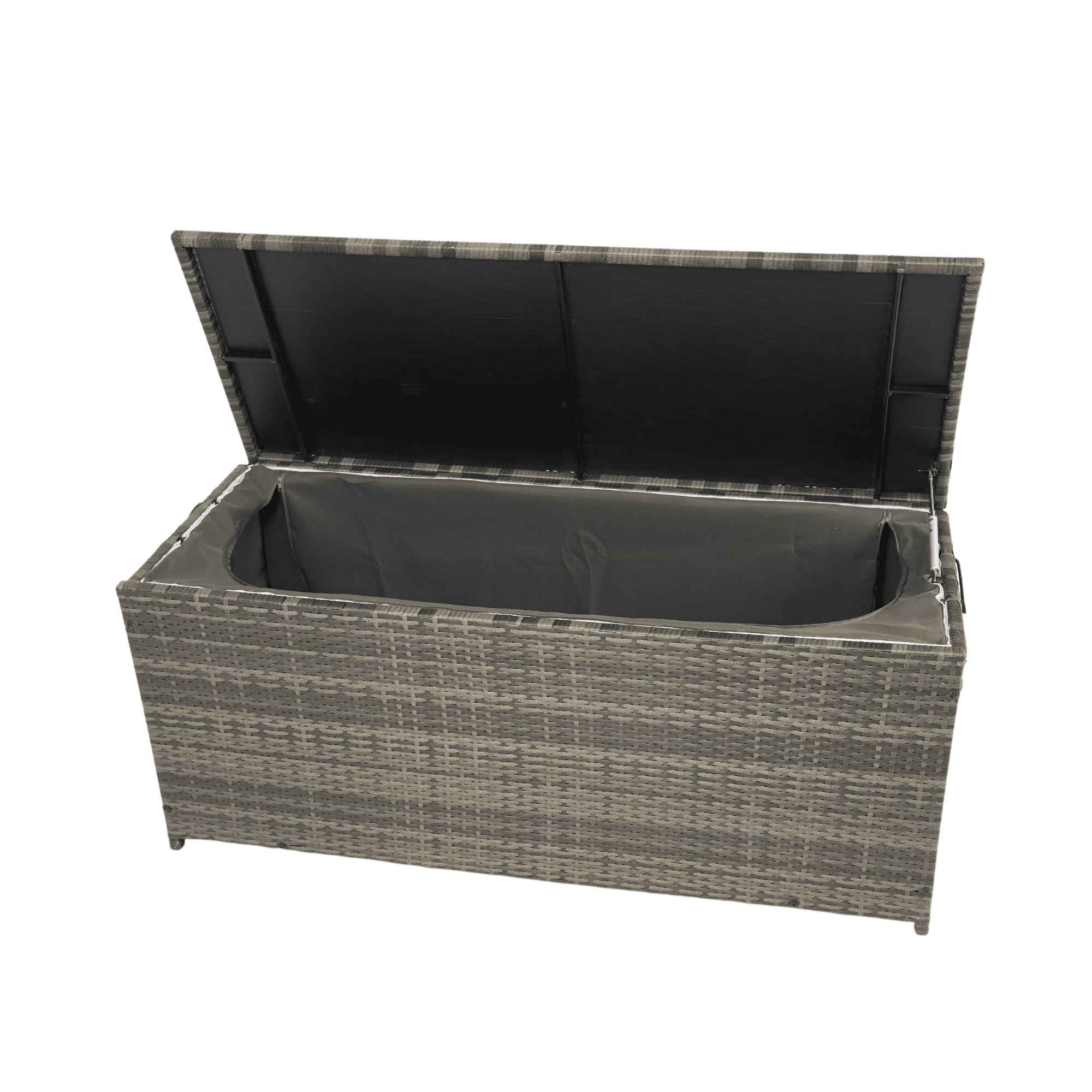Aimee Lii Outdoor Storage Box, 113 Gallon Wicker Patio Deck Boxes with Lid, Outdoor Toy Storage for Kids, Gray