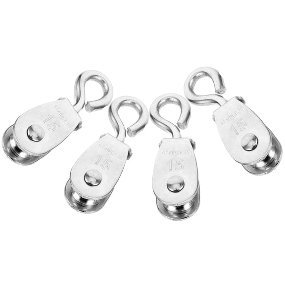 Hemobllo 4-Pack Stainless Steel Rope Pulley System, Compact Washing Line Pulley for Home and Industrial Use