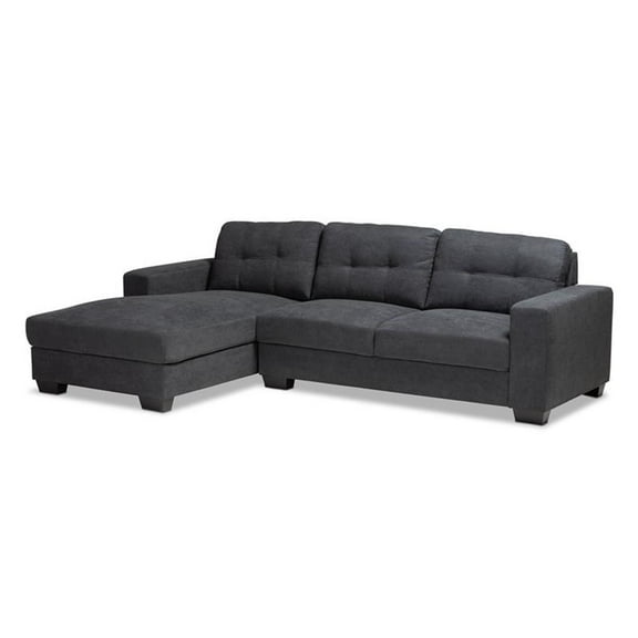 Bowery Hill Dark Grey Sectional Sofa with Left Facing Chaise