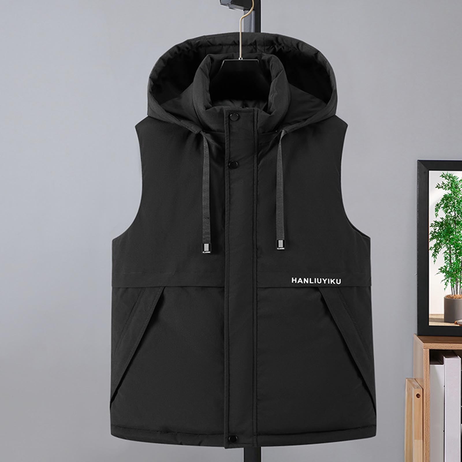 ZACPNCV Mens Lightweight Softshell Vest Windproof Sleeveless Jacket Zip Up Fleece Lined Vest Outerwear for Golf Running