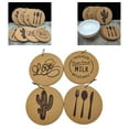 thumbnail image 5 of 4x Round Cork Placemats Thickened Table Insulation hot Placemat for Plate Bowl, Cork Coaster for Office Living Room 1, 5 of 8