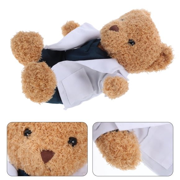 HONMEET Brown Plush Toy Doctor Costume for Dog 1Set for Office Use