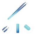 thumbnail image 3 of Unique Bargains 1 Pc Glue Gradient Flat Edge Eyebrow Tweezer for Bathroom Travel Hotel Blue Stainless Steel, 3 of 4