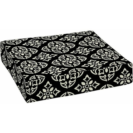 Black Patio Cushions Better Homes & Gardens Black and White Medallion Outdoor Patio Deep Seat Bottom Cushion, 24