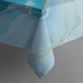thumbnail image 5 of Blue Gold Wave Marble Pattern Square Tablecloth,Waterproof Square Table Cover,Wipeable Spillproof Washable Table Cover for Home Kitchen Party Decor 42"X42"(107x107cm), 5 of 6