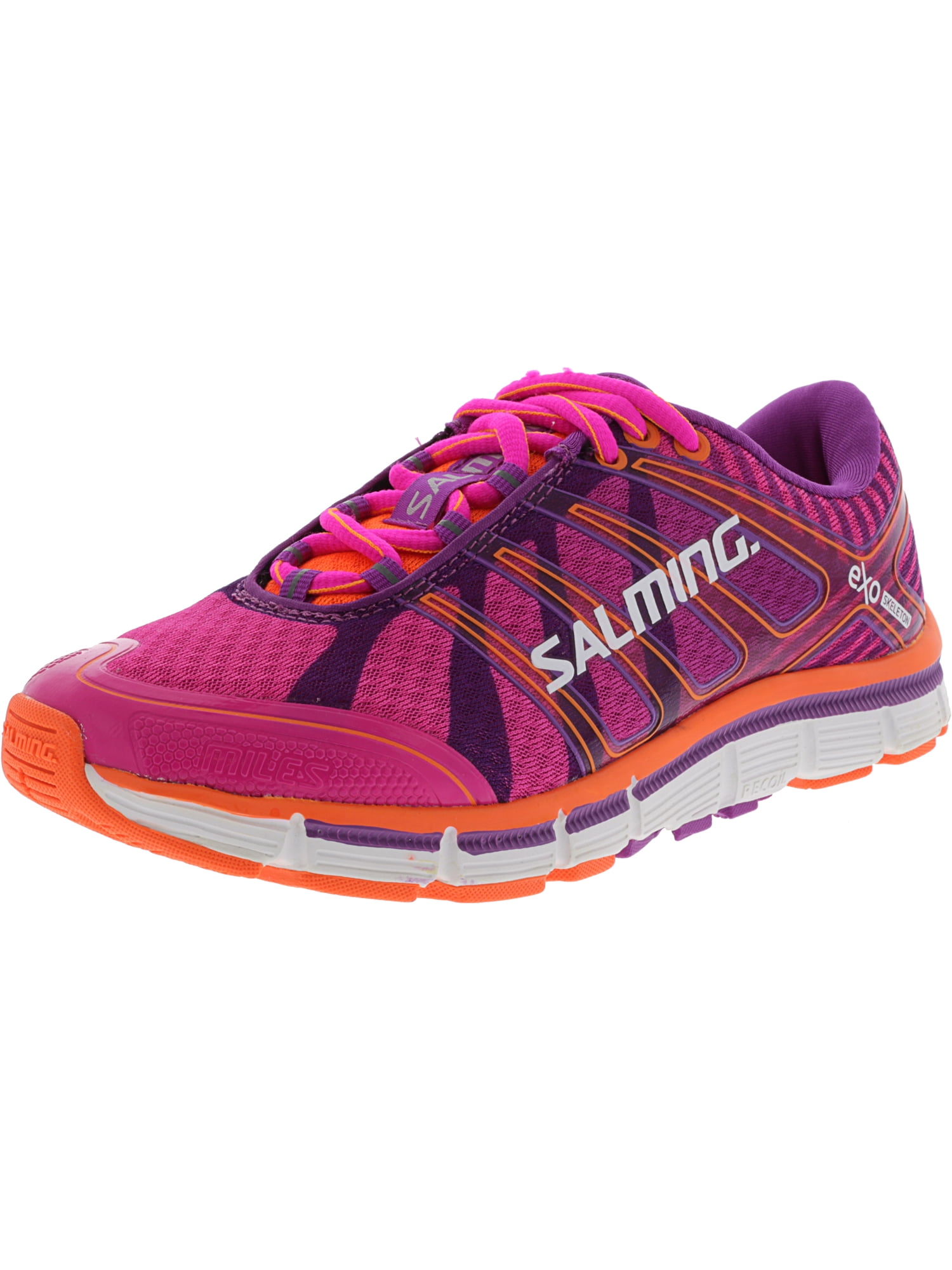 Salming Women's Miles Pink Glo / Purple Cactus Flower AnkleHigh Fabric