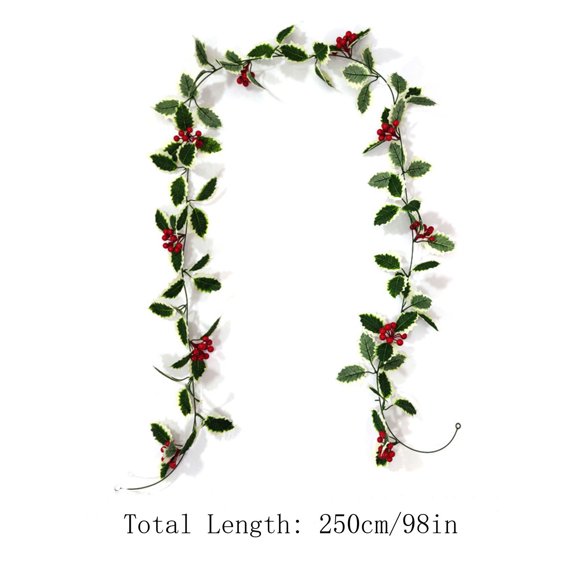Heiheiup Guirlande de Baies Rouges de Noël Guirlande Flexible de Baies Artificielles pour l'Hiver Noël Nouvel An Décor des Fêtes