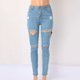 thumbnail image 4 of Aayomet Women Jeans Skinny Women's High Waisted Mom Jeans,Light Blue XXL, 4 of 5