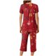 thumbnail image 5 of Puntoco Conjunto de pijama cómodo para mujer, con estampado navideño, cuello redondo, botones, manga corta y pantalón con bolsillos y cintura elástica, 5 of 5