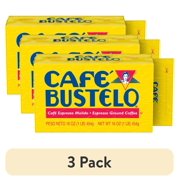 (3 pack) Cafe Bustelo Ground Coffee, Dark Roast, 16 oz Brick