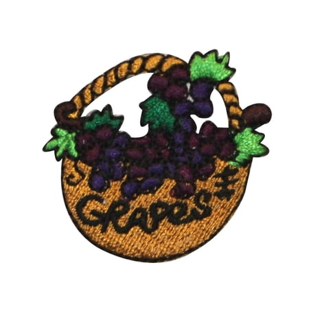ID 1310 Bag of Grapes Patch Orchard Farm Picking Embroidered Iron On Applique