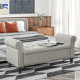 thumbnail image 2 of HOMCOM 50" Bed End Bench with Ottoman and Storage, Gray, 2 of 8