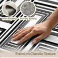thumbnail image 6 of ODIKA 5'x7' Washable Area Rug Black White Corridor Striped Alfombras Symmetrical Pinstripe Bands in Modern Monochrome for Guest Room, Lounge, Apartment, Non-Slip Low Profile, Stain Resistant, 6 of 7
