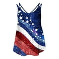 thumbnail image 6 of SOOMLON Usa Flag Loose Tank Tops for Women Eyelet Spaghetti Strap Distressed Red White and Blue Shirts Crew Neck Fourth of July Tops Sleeveless Funny T-Shirt Loose Fitting Tee Blouse Apparel, 6 of 6