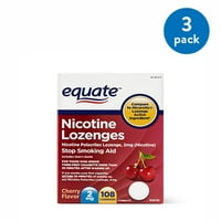 Equate Nicotine Lozenges Stop Smoking Aid Cherry Flavor, 2 mg, 108 Ct