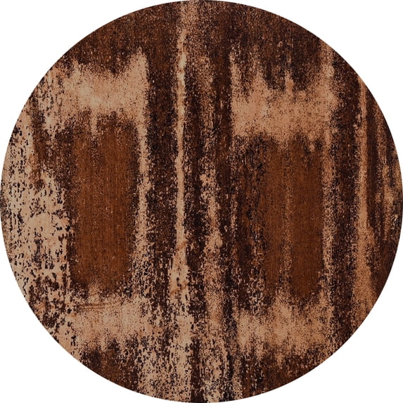 Ahgly Company Indoor Round Oriental Light Blue Industrial Area Rugs, 4' Round