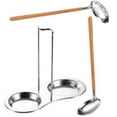 thumbnail image 4 of 1 Set of Stainless Steel Soup Spoon Wooden Handle Spoon Kitchen Slotted Spoon Colander Spoon Holder, 4 of 8