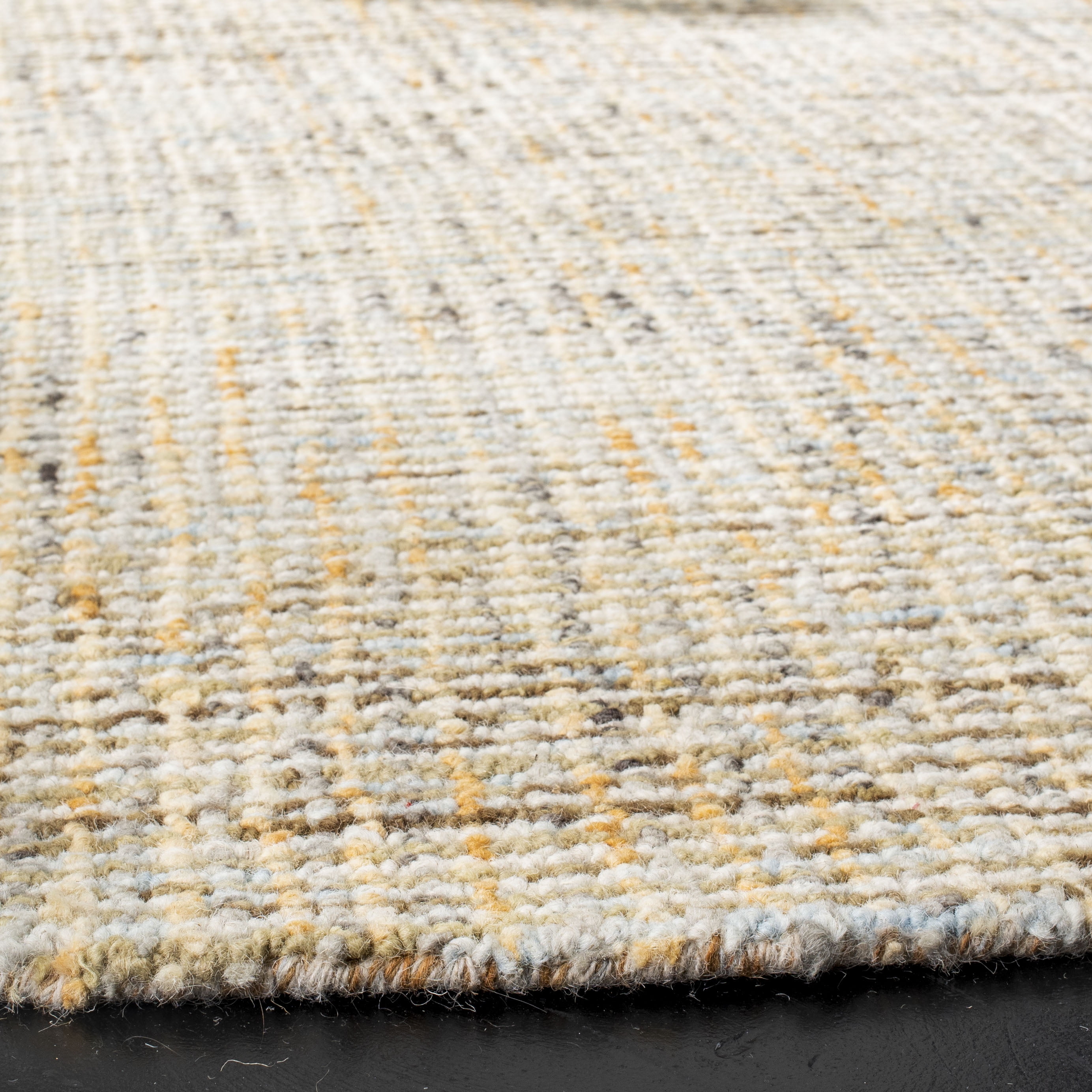 Safavieh Abstract Delia Distressed Wool Area Rug, Gold/Blue, 8' x 8' Round