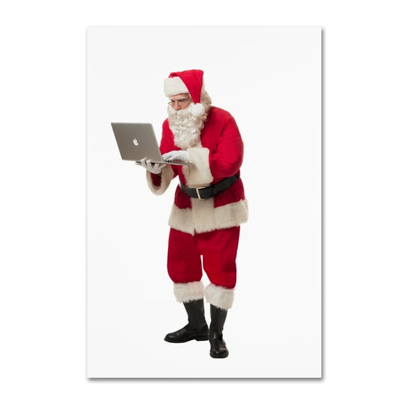 Trademark Fine Art 'Santa-laptop-14013' Canvas Art by Ed Wheeler