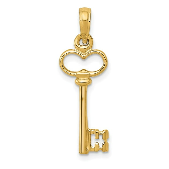 Finest Gold 10K Polished 3-D Key Charm