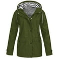thumbnail image 4 of Tdoqot Girls Waterproof Windbreaker with Hood- Zip Up Lightweight Casual Kids Fall Jackets Army Green Size 4, 4 of 8