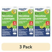 (3 pack) Equate Mini Nicotine Polacrilex Lozenge, Stop Smoking Aid, 4 mg, Citrus Lime, 27 Count