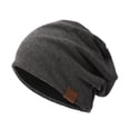 thumbnail image 3 of Sonducket Gorro de moda para hombres y mujeres, gorros de punto de otoño de Color sólido, gorros informales de primavera, gorros de turbante suave, gorro Sombreros Gris oscuro Sonducket AP000330-04, 3 of 6