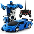 thumbnail image 1 of Rc Cars and Trucks Remote Control Cars 2In1 Transformation Robots Toy Deformation Toys RC Sports Car Vehicle Model Electric Car Blue car, 1 of 6
