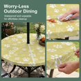 thumbnail image 5 of Round Outdoor Tablecloth with Umbrella Hole and Zipper, Lemon Yellow Dog Paw Tablecloth with Elastic Waterproof, Modern Geometric Abstract Aesthetics Patio Table Covers for 36" - 44" Pool Tables, 5 of 9
