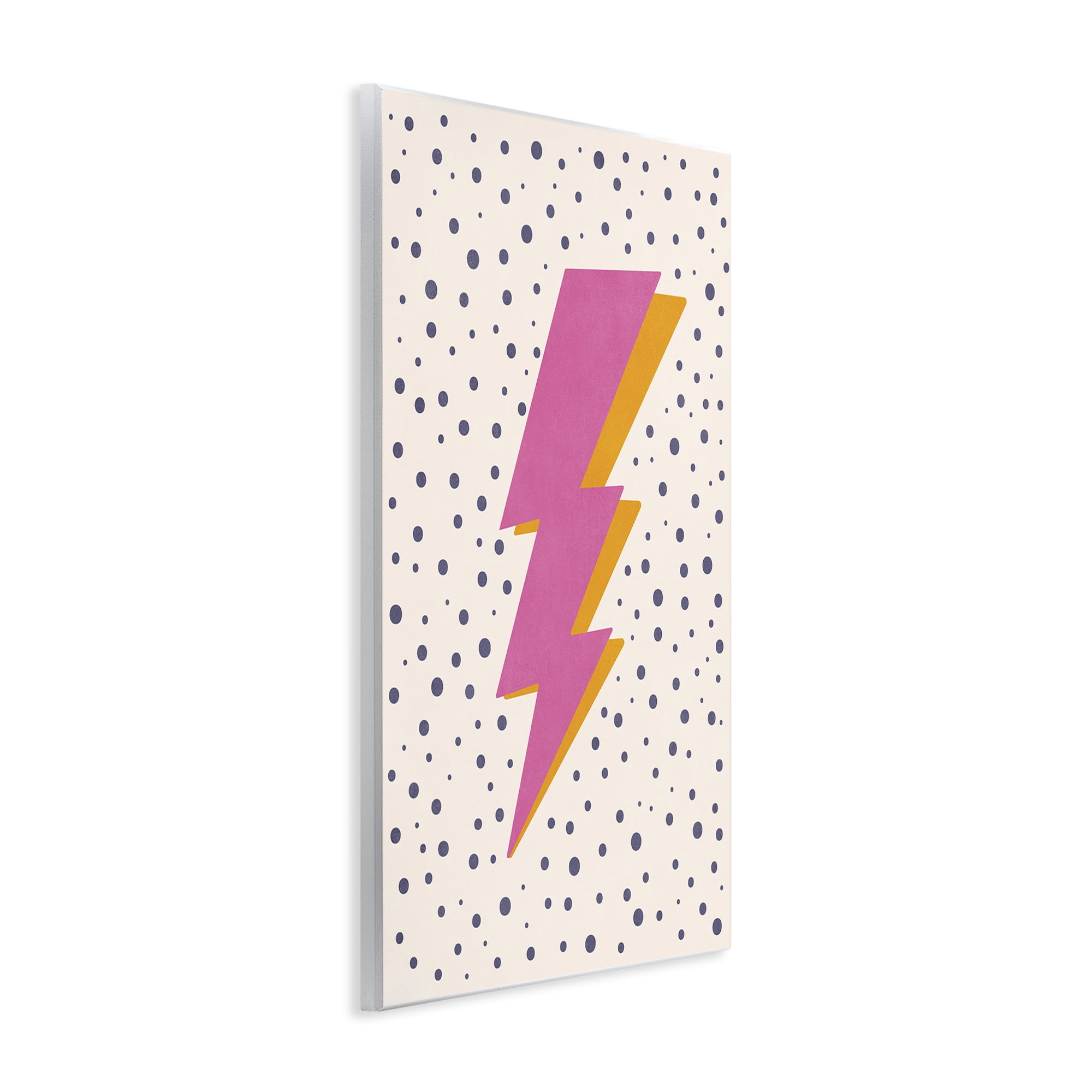 Stupell Industries Pink Dotted Lightning Bolt Abstract Painting Unframed Art Print Wall Art, 13 x 19