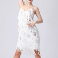 thumbnail image 5 of QATAINLAV Wedding Guest Dressesfor Women Casual Sleeveless Spaghetti Straps Mini Dress Sequin Glitter Cocktail Dresses Vintage Flapper Fringed Prom Dress Todays Sales Silver L, 5 of 9