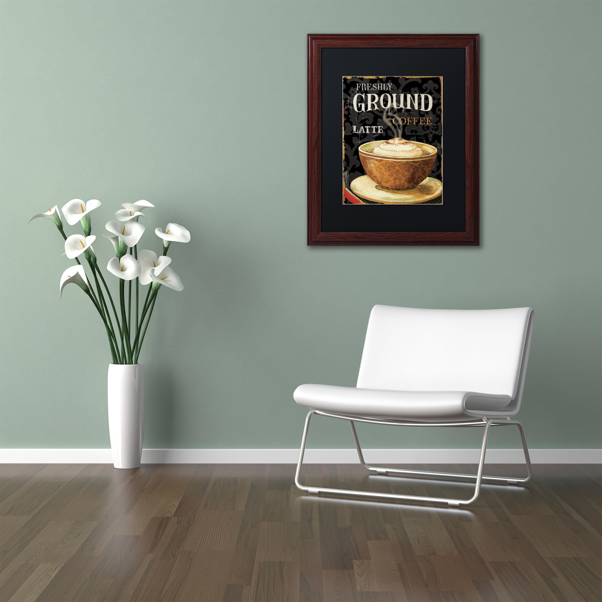Trademark Fine Art "Today's Coffee II" Canvas Art by Lisa Audit, Black Matte, Wood Frame