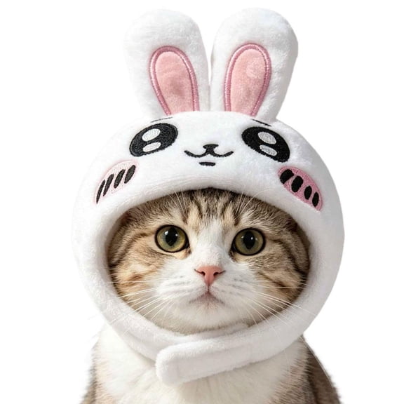 Cute Pet Hat for Cats, Soft Polyester Animal Costume Headwear with Velcro Closure for Photos & Parties