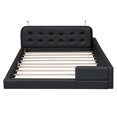 thumbnail image 5 of Generic Queen Size Upholstered Platform Bed with 2 Reading Lights, Black, 5 of 9
