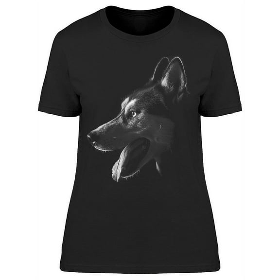 Siberian Husky With Open Mouth T-Shirt Women -Image by Shutterstock Women T-Shirt, Female Small