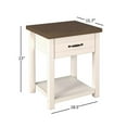 thumbnail image 3 of Pemberly Row Wood Nightstand with 1 Drawer and Shelf Set of 2 Ivory, 3 of 11