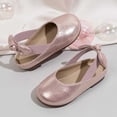 thumbnail image 2 of Girls Dress Shoes Mary Jane Flats | Decorative Bow, Princess Shoes, Cushioned Comfort, Non-Slip Sole, Toddler and Little Girls, Daily Wear Pink 30, 2 of 9