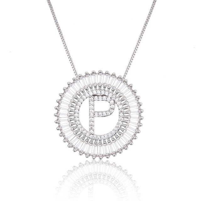 Collier Pendentif Alphabet A-Z Breloques Femme Chaîne Lettre Initiale