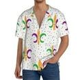 thumbnail image 3 of Gaeub Mardi Gras Carnival1 Men's Lapel Short Sleeve Shirt, Relaxed Fit Shirt, Soft and Breathable for Outdoors Party Travel - XX-Large, 3 of 7