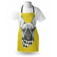 thumbnail image 4 of Bulldog Apron, Retro Style Demonstration of a French Breed with a Scarf Drawn by Hand, Unisex Kitchen Bib with Adjustable Neck for Cooking Gardening, Adult Size, Pale Earth Yellow Grey, by Ambesonne, 4 of 4