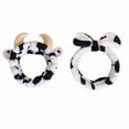 thumbnail image 2 of Cow Pattern Wash Face Hair Holder Hairbands Soft Flannel Animal Horns Headband for Women Girls Turban Hair Accessories, 2 of 10