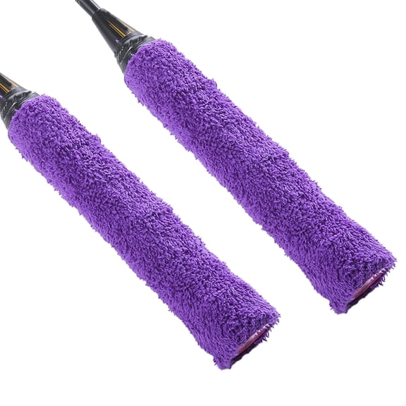Mictong tennis racket grip tape, long haired ultra-fine fiber tennis grip tape for improved performance, purple, 2 pieces