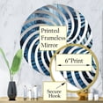 thumbnail image 3 of Designart "Elegance Amidst Blue Ferns IV" Ferns Vortex Round Wall Mirror - Floral Oval Printed Decorative Mirror - Multiple Color Options, 3 of 5