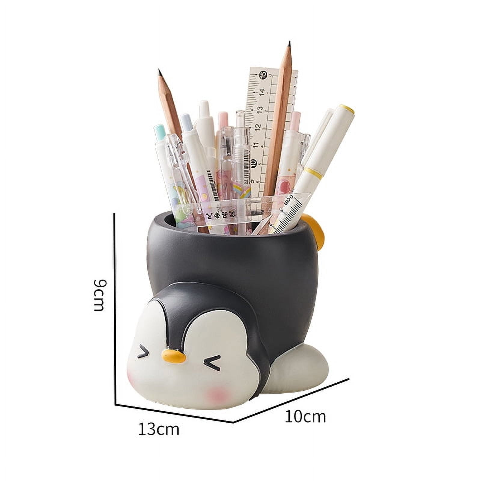 Penguin Pen Holder Pen Holder for Desk Home Office Accessories Organizer Succulent Cactus Planter Pot