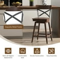 thumbnail image 5 of Gymax Set of 4 Wooden Swivel Bar Stools Counter Height Kitchen Chairs w/ Back Brown, 5 of 8