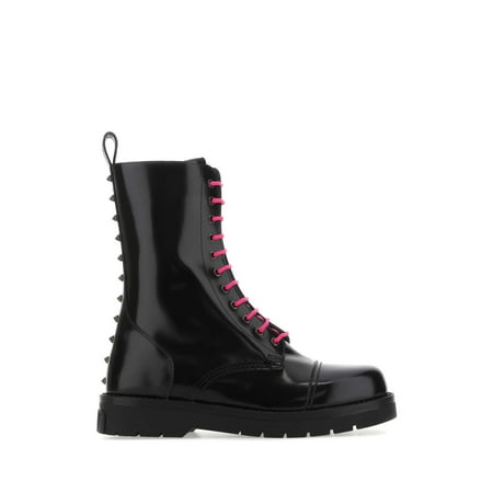 

VALENTINO GARAVANI Black Leather Combat Boots